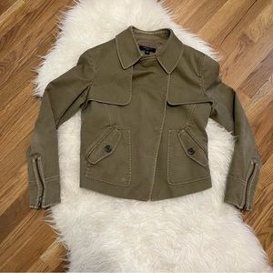 Loft | Olive Green Canvas Jacket | Size 4 Petite